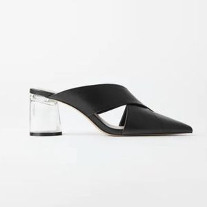ZARA HIGH HEEL MULES WITH METHACRYLATE HEEL